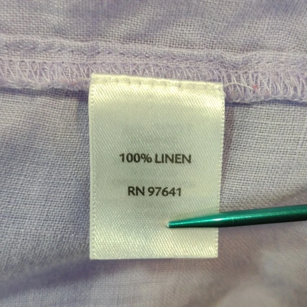 J. Jill Lavender Linen Casual Button-up Long Sleeve Shirt Women's XL - Picture 7 of 8